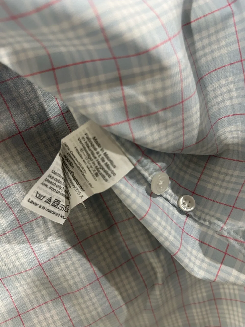 J. Crew Men’s Light Blue and Pink Windowpane Dress Shirt